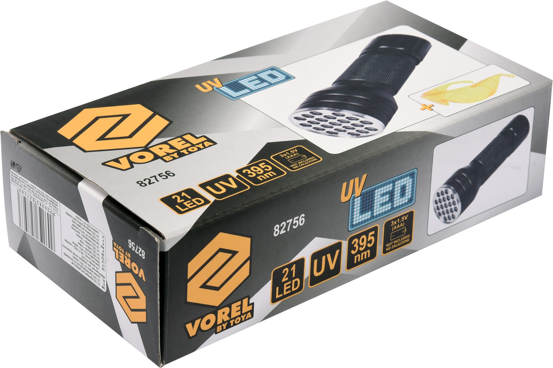 Kit lanterna led UV + ochelari Vorel 82756 | MagazinulCuScule.ro