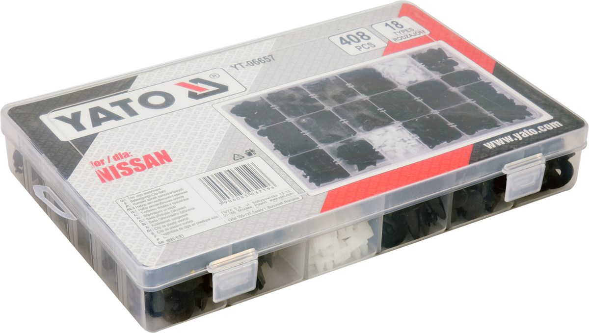 Set 408 clipsuri tapițerie Nissan Yato YT-06657 | MagazinulCuScule.ro