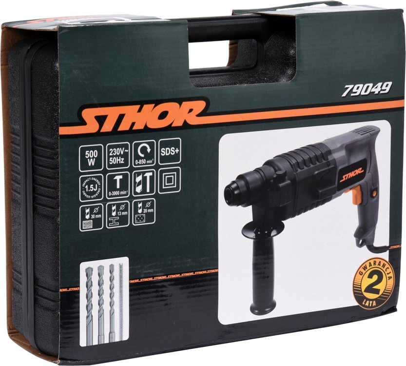 Rotopercutor 500 W, 1.5 J, SDS+, 4 Acc. Sthor 79049