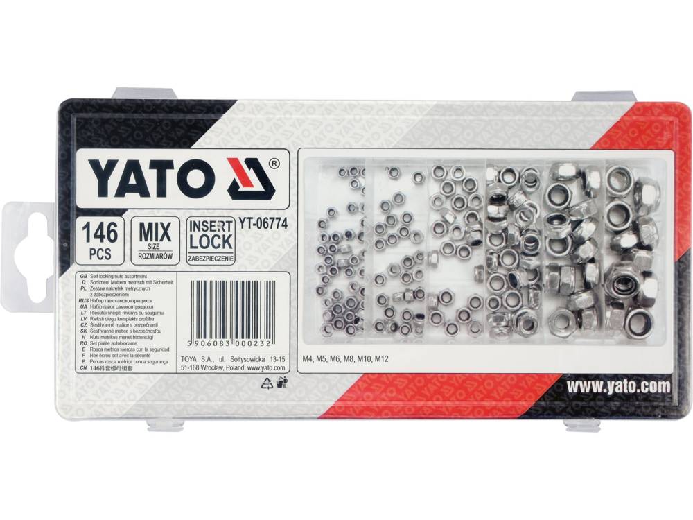 dyna-ita Set 146 piulițe autoblocante Yato YT-06774 | MagazinulCuScule.ro