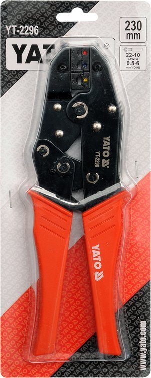 Clește de sertizare pentru conectori 0,5 - 6 mm Yato YT-2296