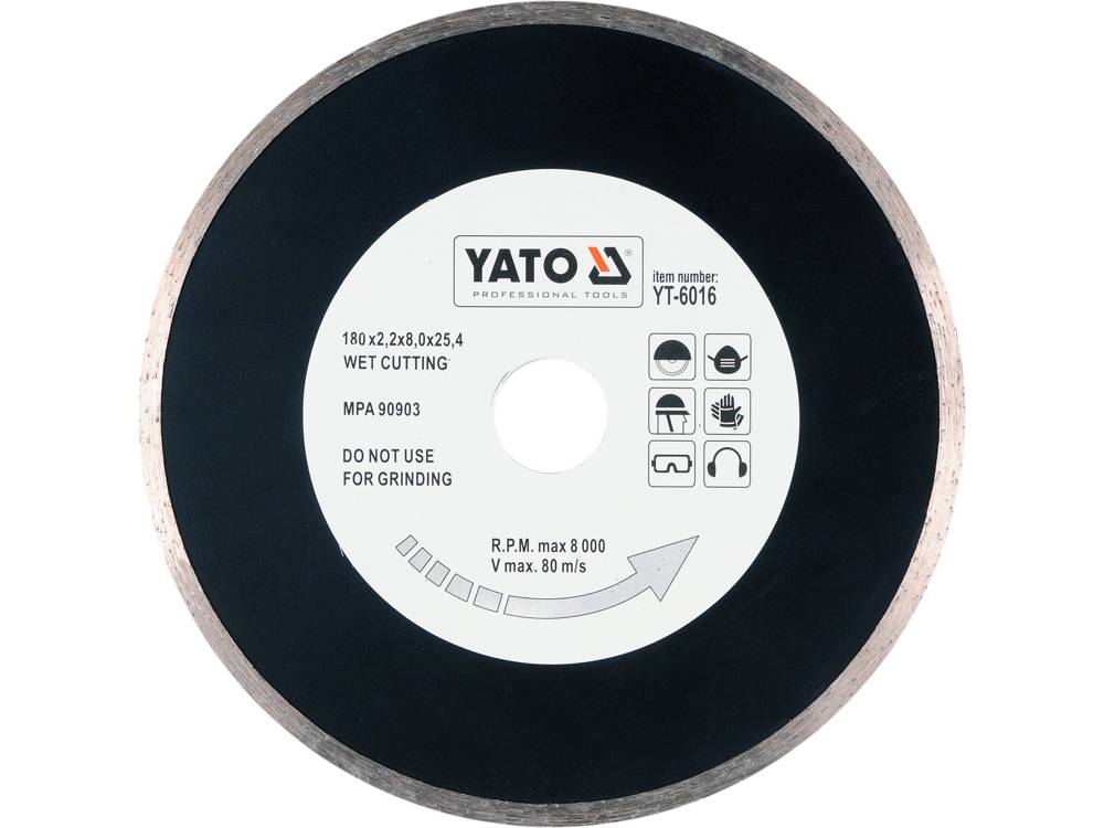 Disc diamanatat pentru ceramică / sticlă 180 x 2.2 x 8.0 x 25.4 mm