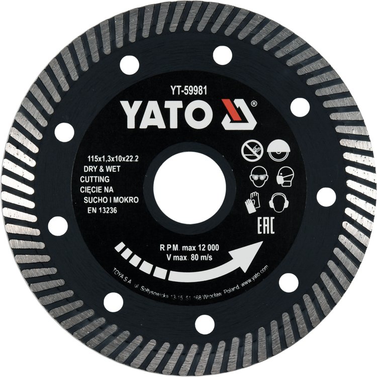 Disc diamantat 115 x 22.2 x1.3 mm Yato YT-59981 | MagazinulCuScule.ro