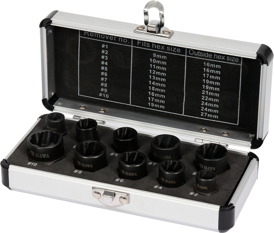 CHURUMI 3点セット Set extractoare șuruburi 3/8, 10 buc Yato YT-06031