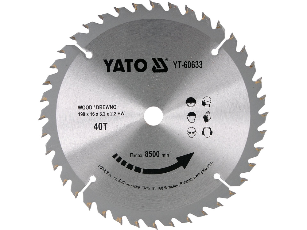 Itamiです Disc circular pentru lemn 190 x 16 x 2.2 mm Yato YT-60633