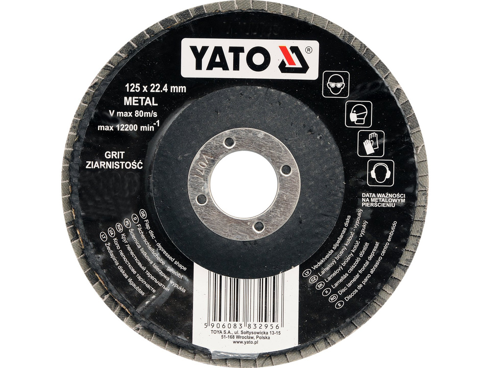 Disc lamelar pentru șlefuit de 125 mm cu P80 Yato YT-83294