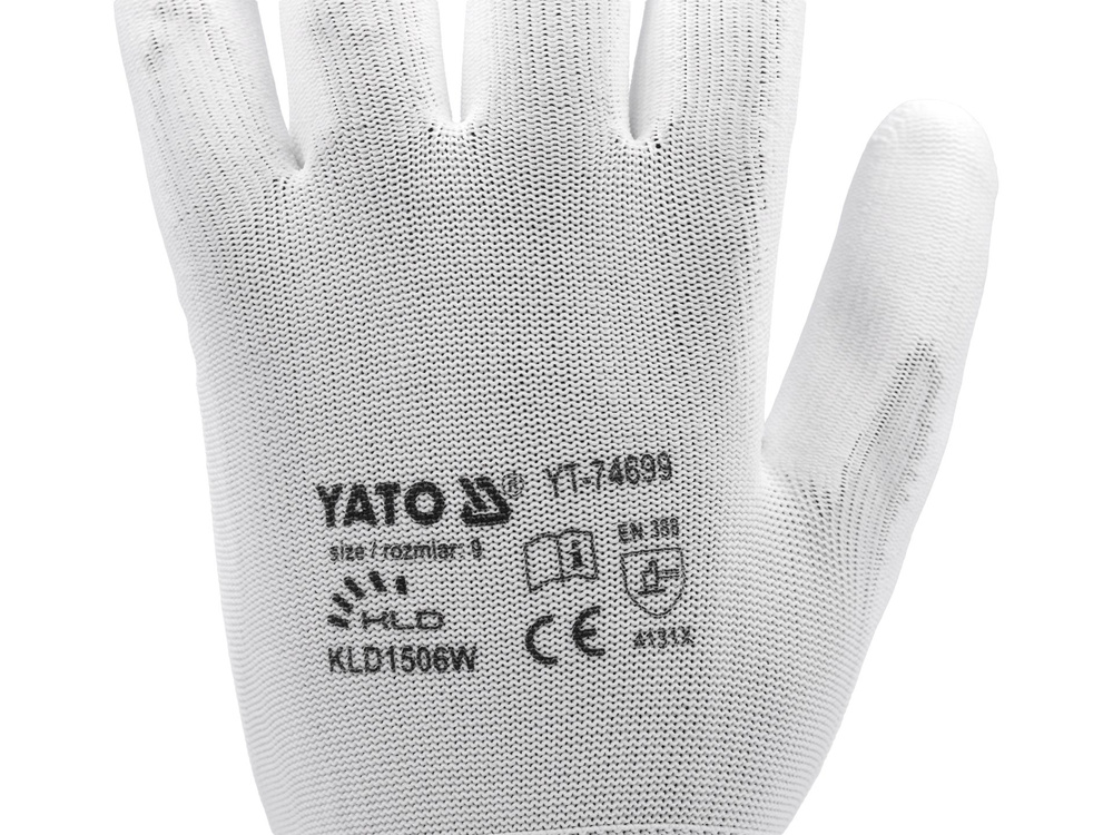 Mănuși albe de protecție din nylon mărimea 9 Yato YT-74699