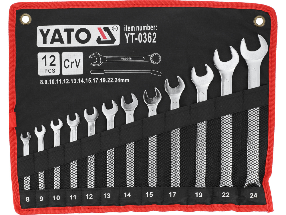 Set 12 chei combinate 8 - 24 mm Yato YT-0362 | MagazinulCuScule.ro
