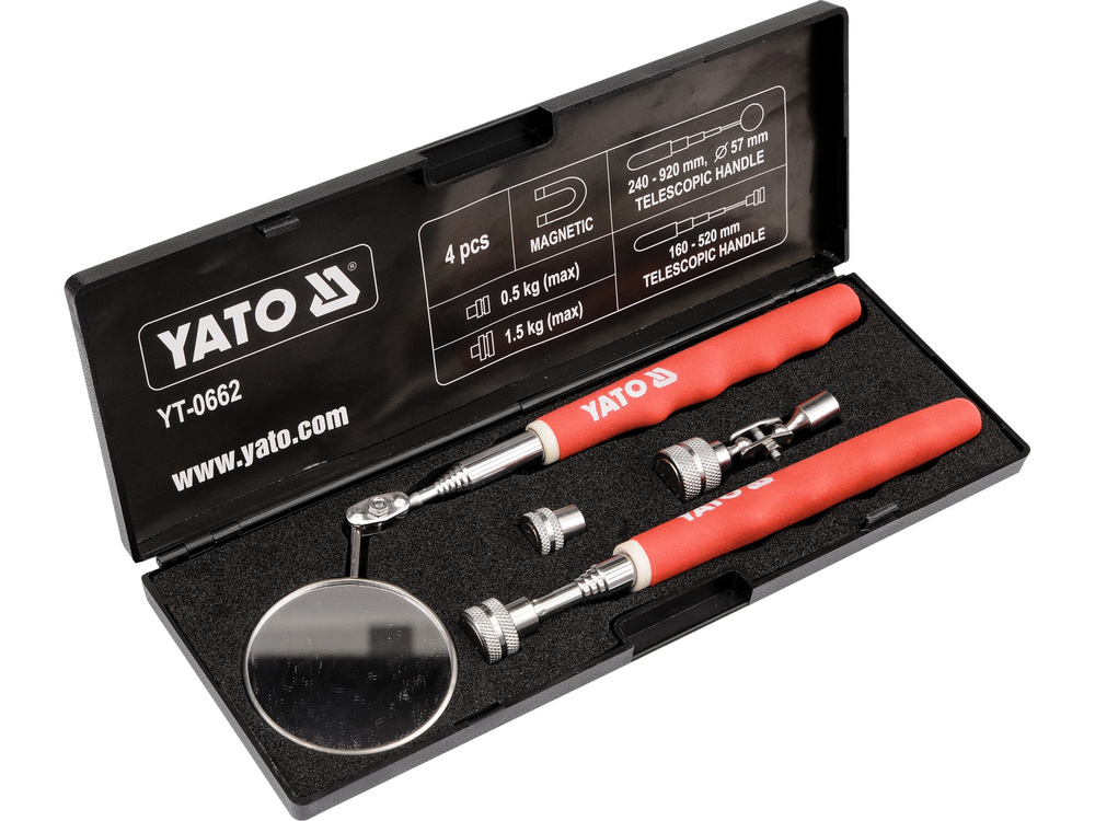 SET CONTROL OGLINDA + TIJA MAGNET 4 BUC Yato YT-0662