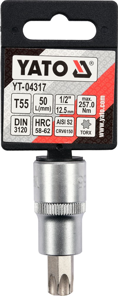 小物 fewt BIT TORX T55, CU ADAPTOR 1/2'', 55MM T55 - Yato YT-04317