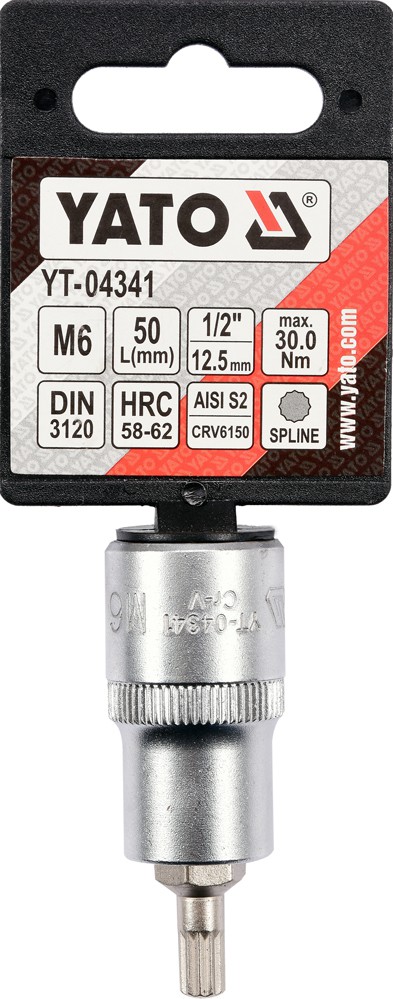Bit spline M6 cu adaptor 1/2