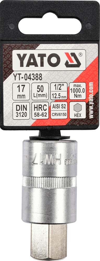 Bit hex 17 mm cu adaptor 1/2