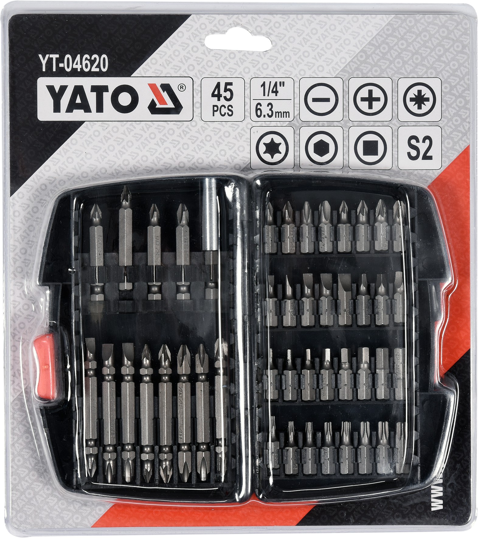 Trusa 45 de biti cu adaptor Yato YT-04620 | MagazinulCuScule.ro