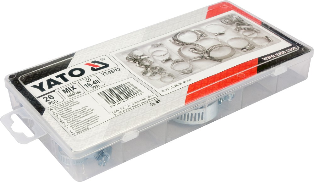 Set 26 coliere pentru furtun Yato YT-06782 | MagazinulCuScule.ro