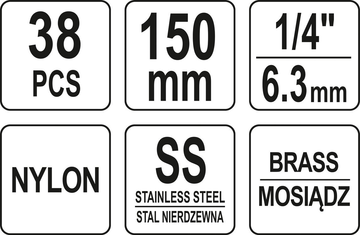 Set perii curățat țevi 38buc Yato YT-08196 | MagazinulCuScule.ro