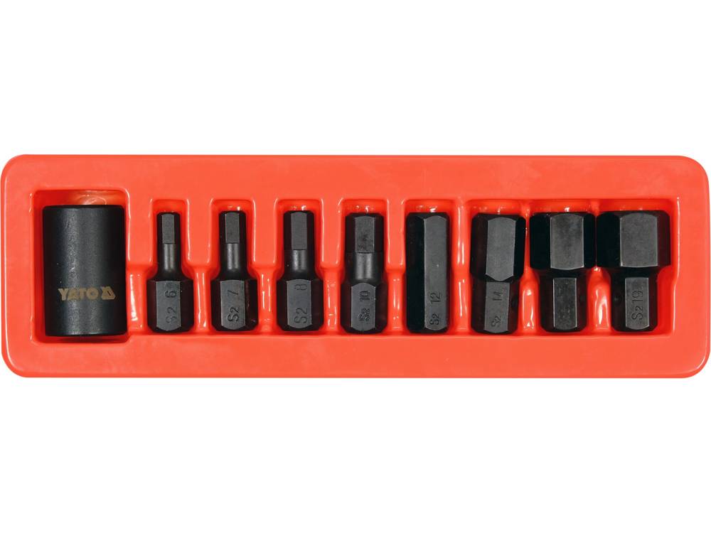 Set biti de impact hex 1/2'', 9 buc Yato YT-10662