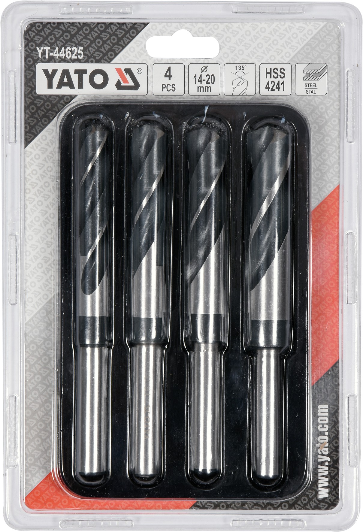 Set burghie pentru metal, 4 buc, 14-20 mm Yato YT-44625