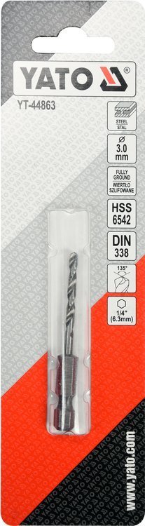 Burghiu metal prindere hex 3 mm HSS6542 Yato YT-44863