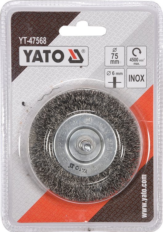 Perie sârmă pentru inox, 75 mm Yato YT-47568 | MagazinulCuScule.ro