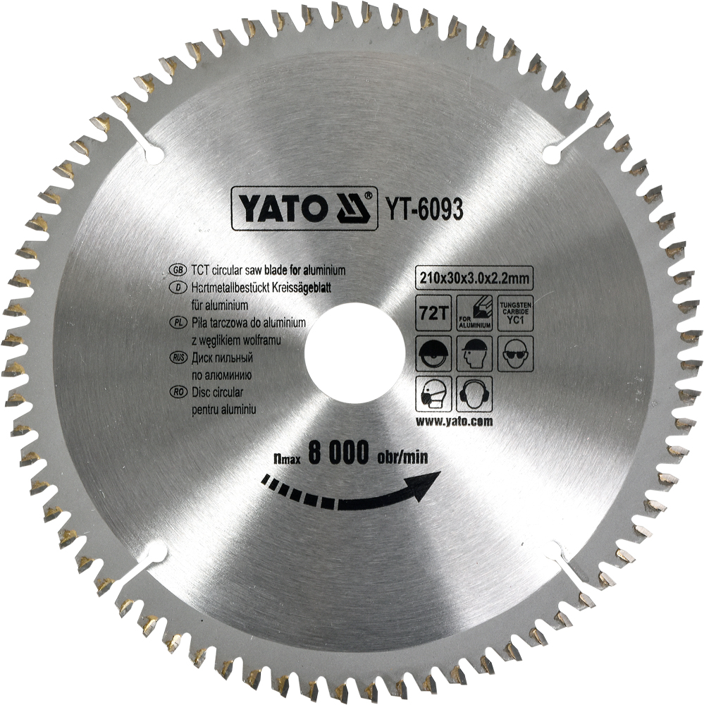 Disc Circular Pentru Aluminiu 210 X 3 X 30 Mm Yato YT 6093 disc-circular-pentru-aluminiu-210-x-3-x-30-mm-yato-yt-6093