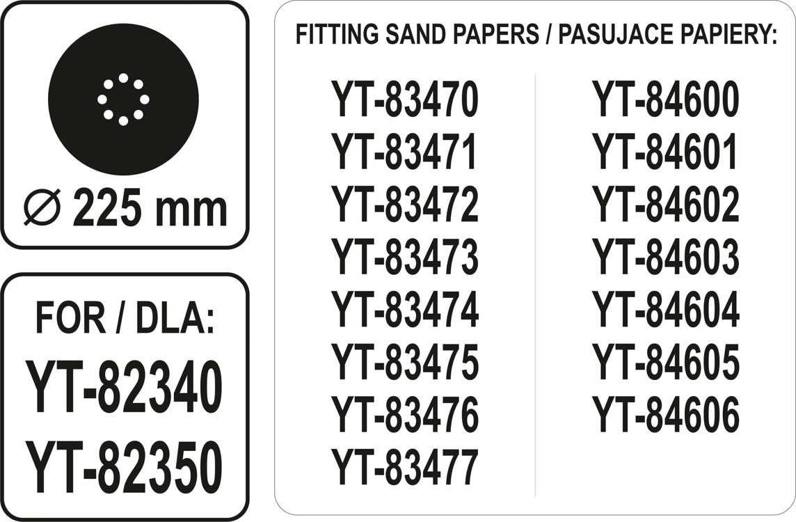 Cap rezervă 225MM, pentru YT-82350, YT-82340 Yato YT-82353