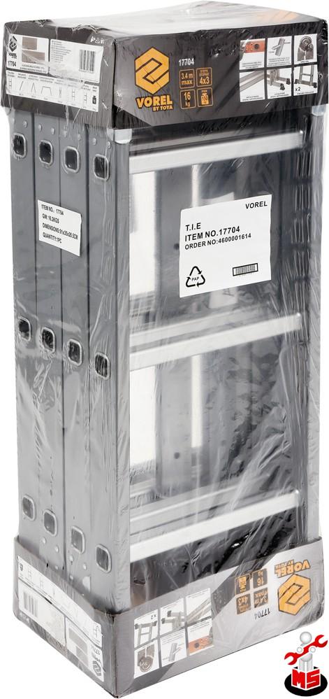 SLTVR出品 Scară multifuncțională 3.4 m, 4 x 3 trepte Vorel 17704