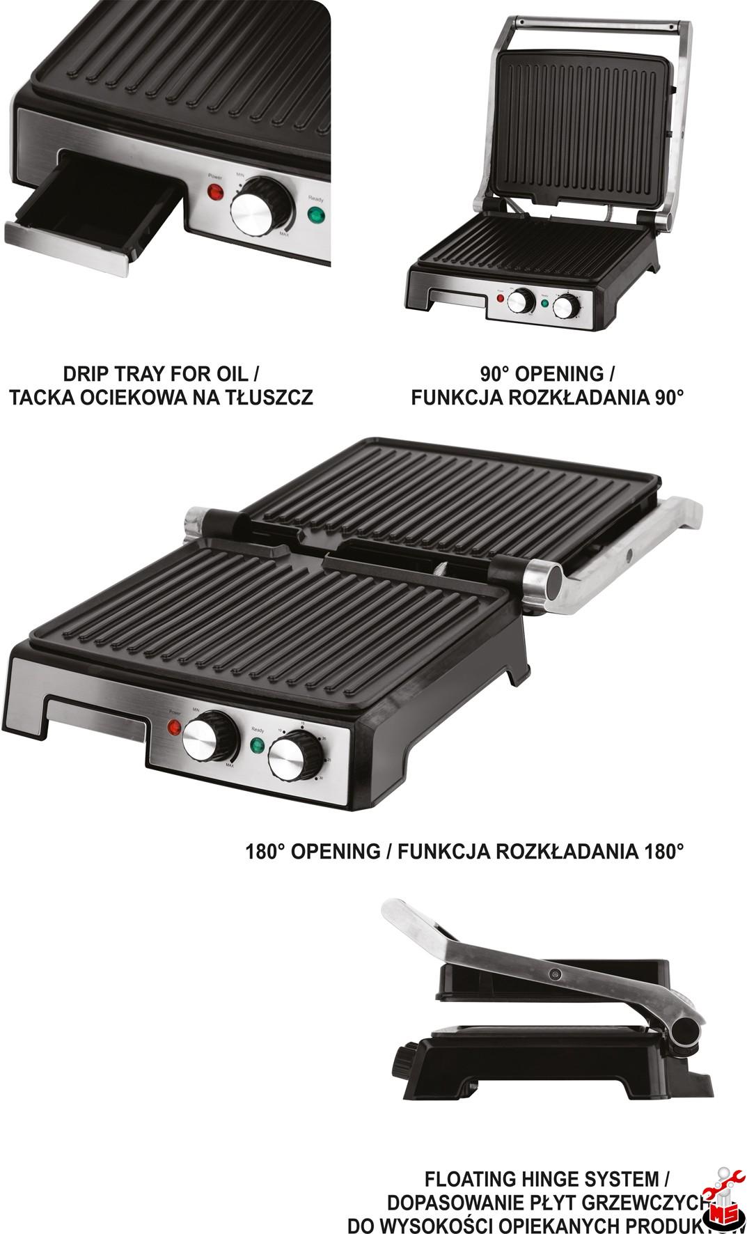 Grătar electric 2000W Lund 67457 MagazinulCuScule.ro