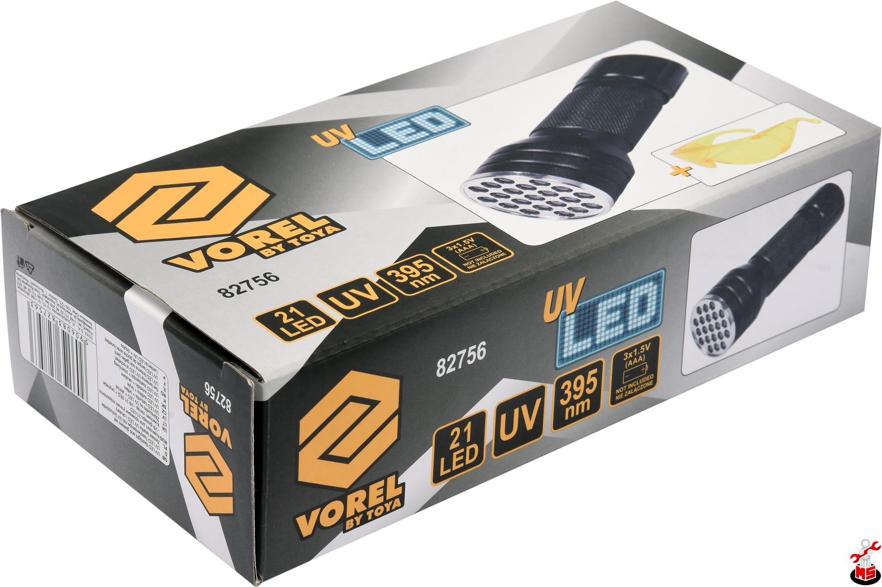 【4本セット】OL 291 237R LED照明 Kit lanterna led UV + ochelari Vorel 82756 | MagazinulCuScule.ro