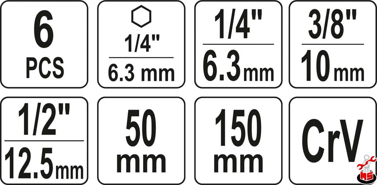 Set 6 adaptoare 1/4
