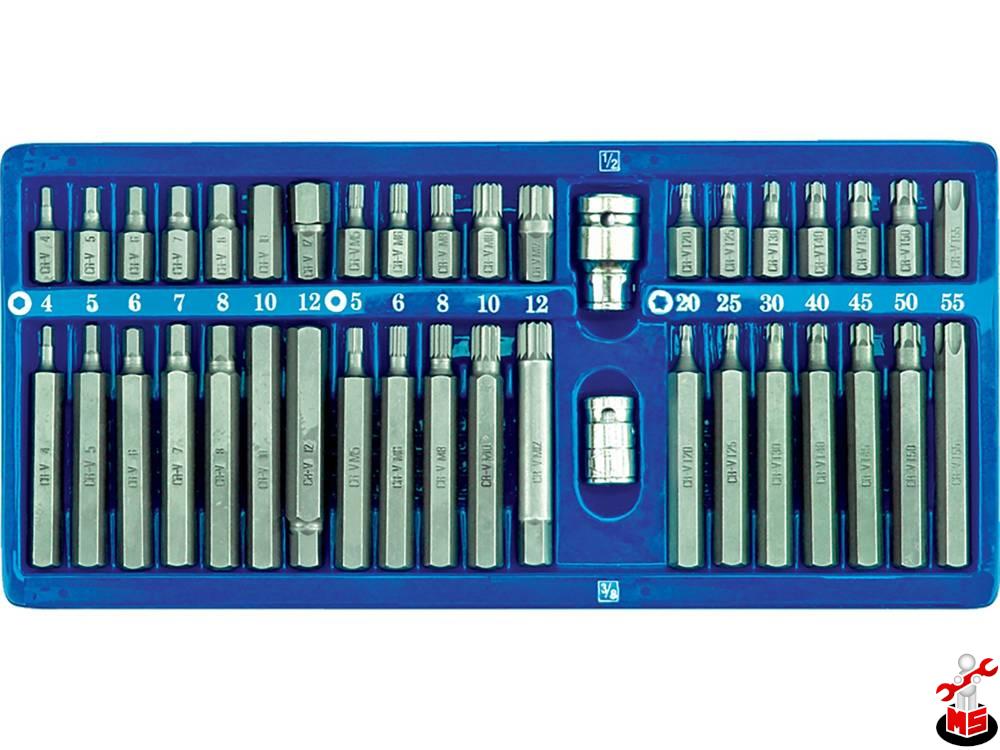 Trusa biți torx, hex și spline 40 piese CrV Vorel 66400