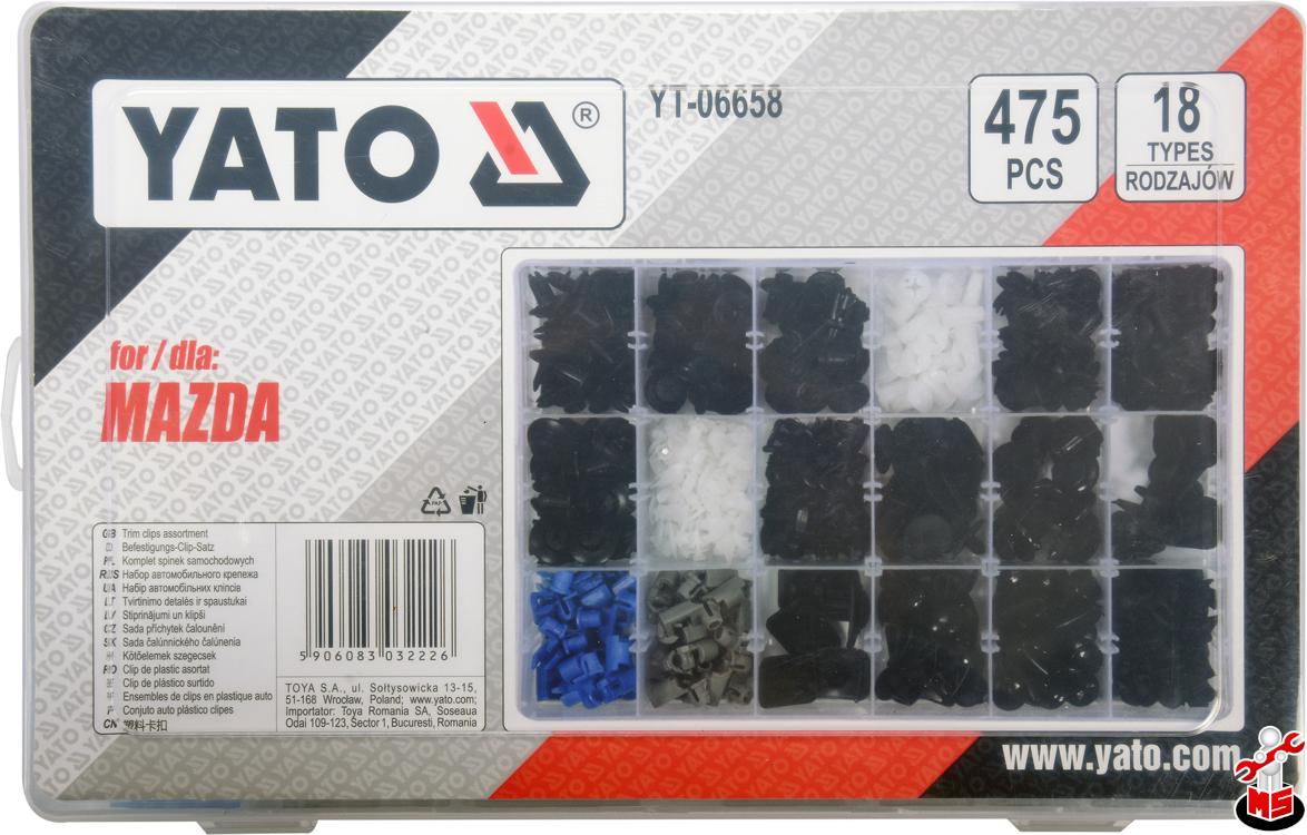Set 475 clipsuri tapițerie Mazda Yato YT-06658 | MagazinulCuScule.ro