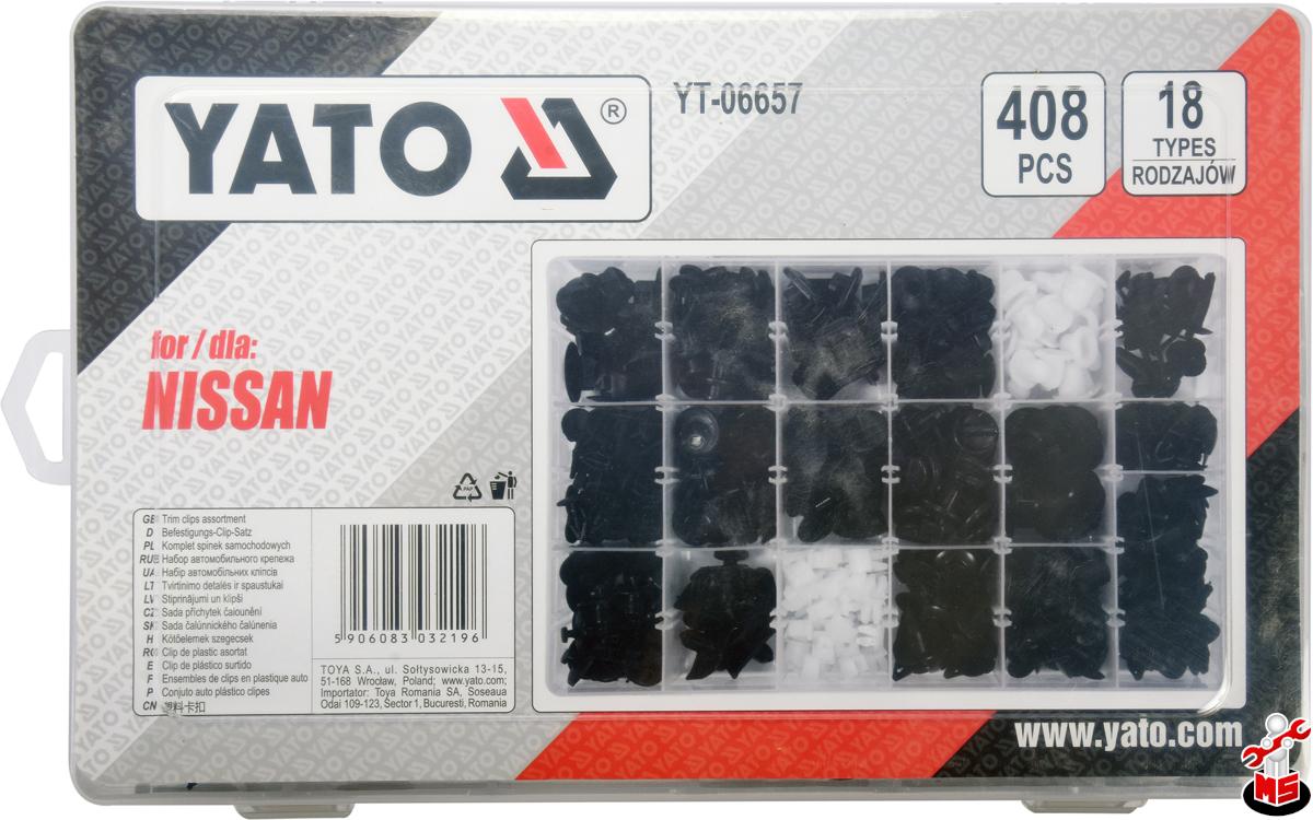 Set 408 clipsuri tapițerie Nissan Yato YT-06657 | MagazinulCuScule.ro