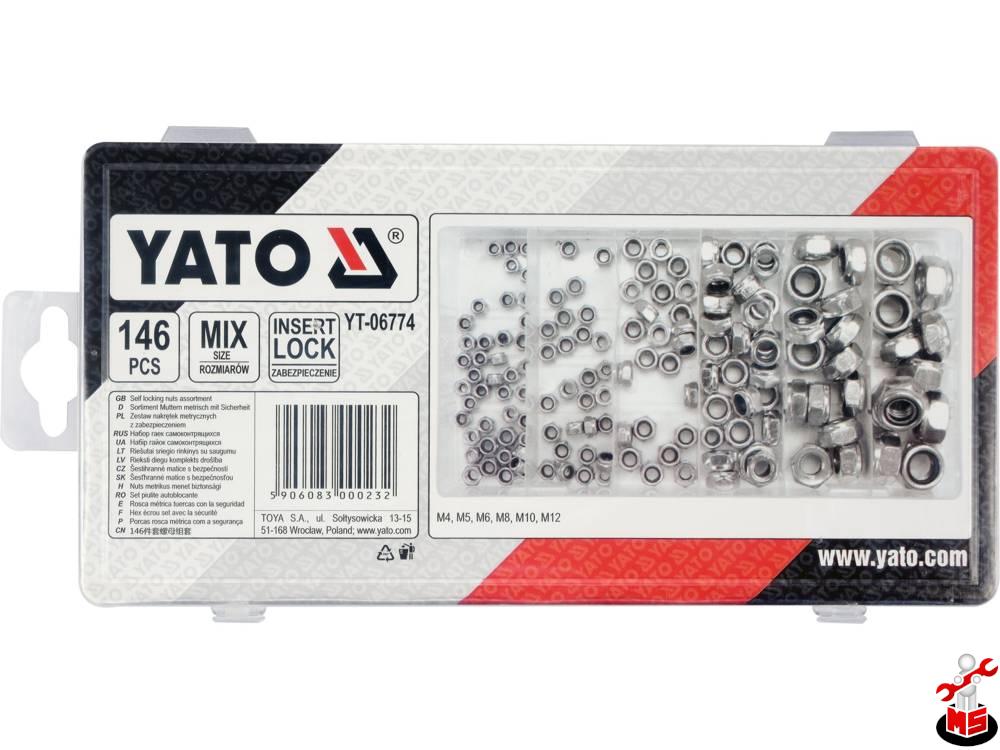 Set 146 piulițe autoblocante Yato YT-06774 | MagazinulCuScule.ro
