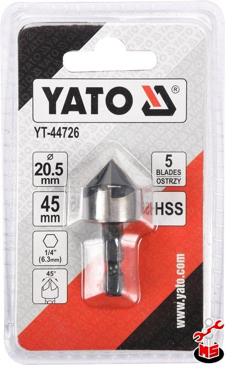 ❥ Freză pentru metal cu prindere hexagonală 20,5 mm Yato YT-44726