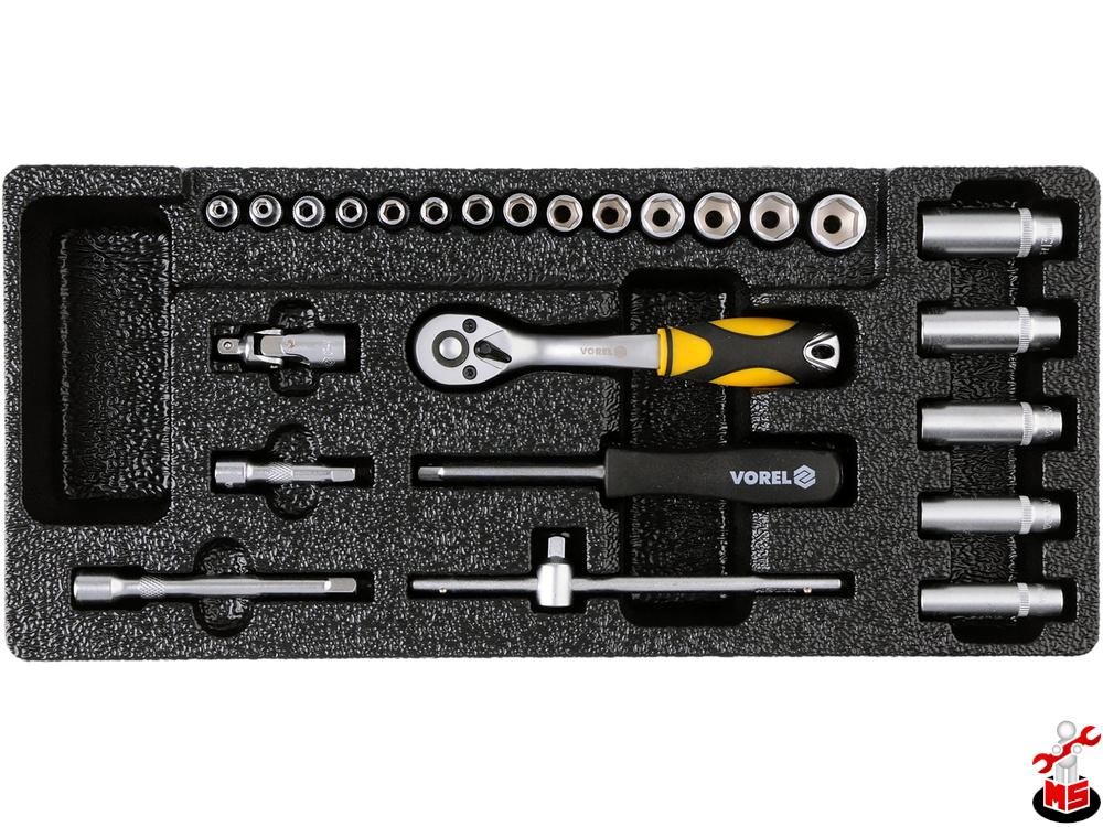 Dulap cu scule echipat complet cu 6 sertare 177 piese Vorel 58540
