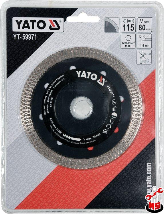 Disc Diamantat, 115 x 22.2 x 1.6 mm Yato YT-59971