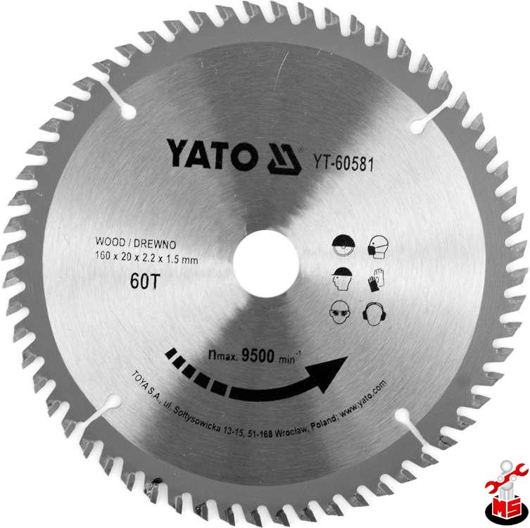 Disc circular pentru lemn 160 x 2.2 x 20 mm Yato YT-60581