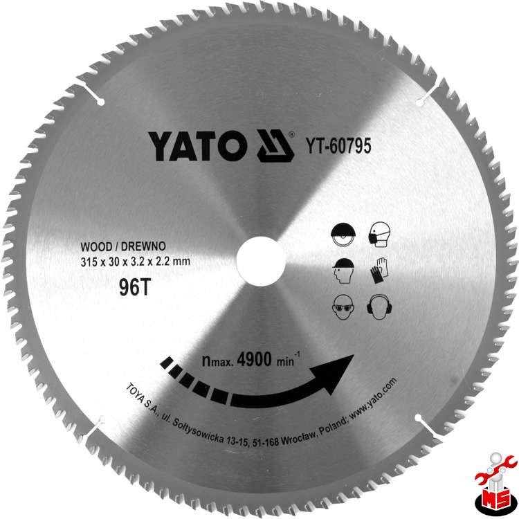 Disc circular pt lemn 315 x 96T x 30 mm Yato YT-60795