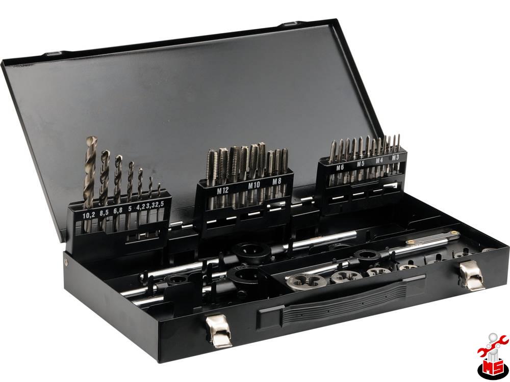 Set Tarozi, Filiere si Burghie HSS M3-M12, 44 Bucati Yato YT-2978