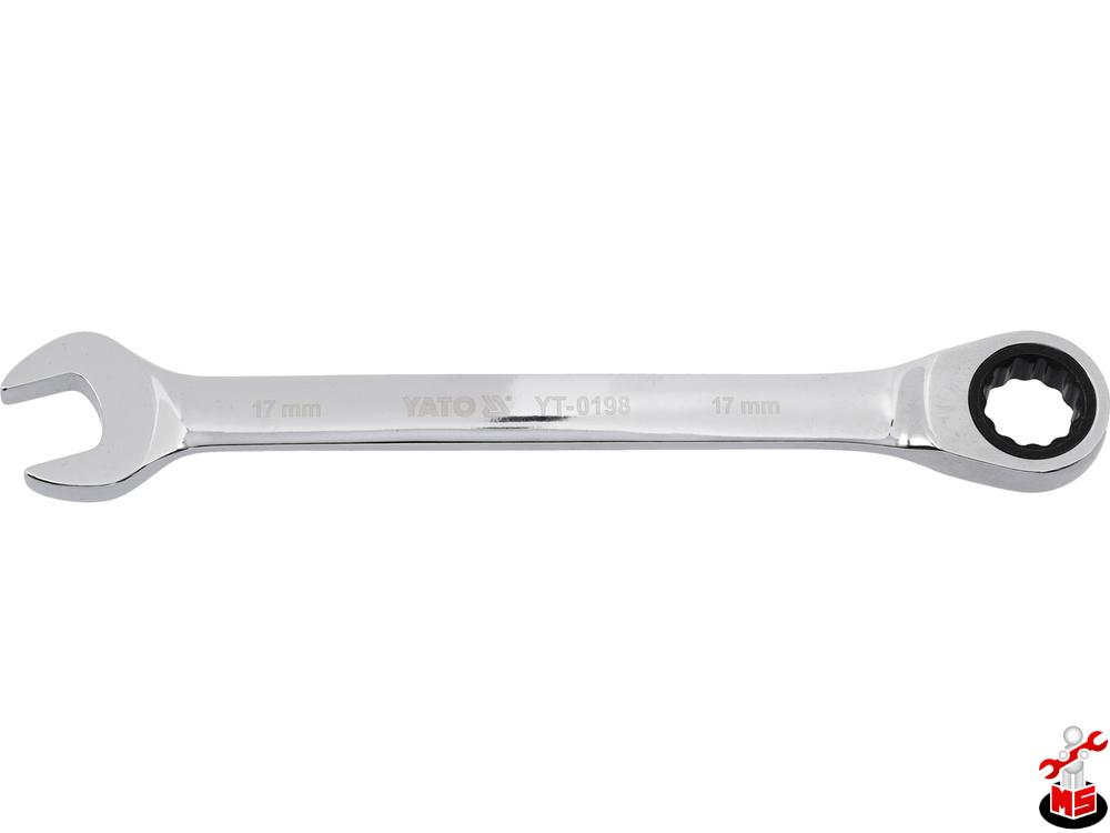Cheie combinată și inelară cu clichet 17 mm Yato YT-0198