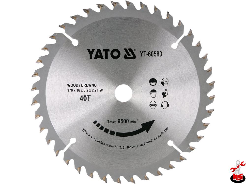 Disc circular pentru lemn 170 x 16 x 2.2 mm Yato YT-60583