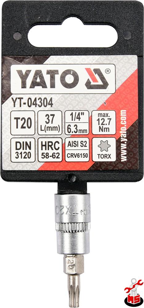Bit torx T20, cu adaptor 1/4