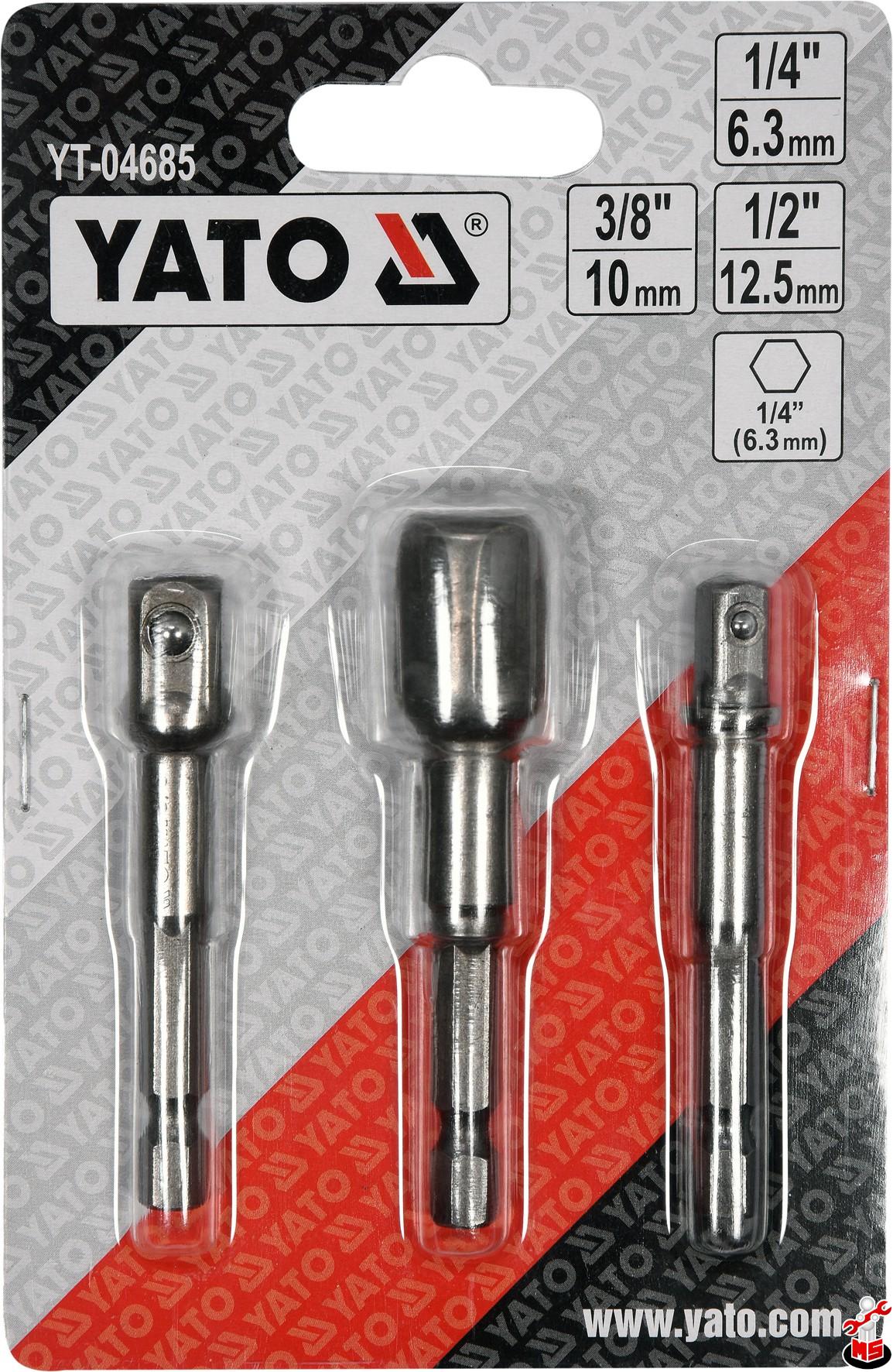Set adaptoare pentru bormașină 1/4'', 3/8'', 1/2'' Yato YT-04685