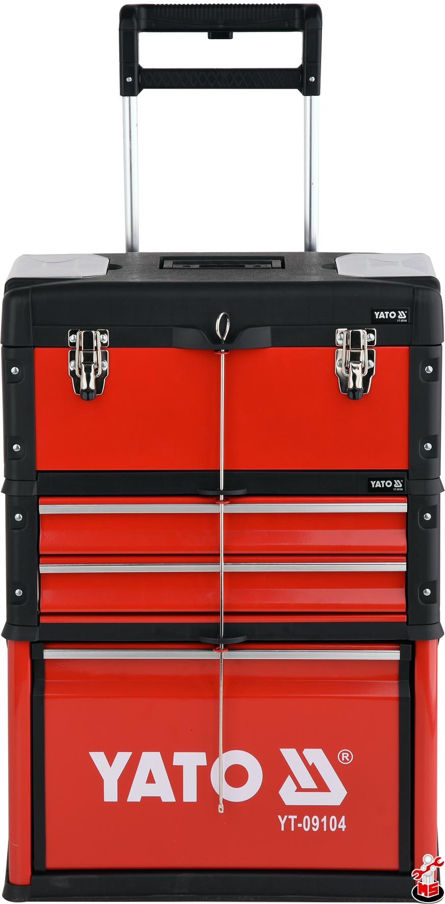 Troler scule cu 3 compartimente 78 piese Yato YT-09104