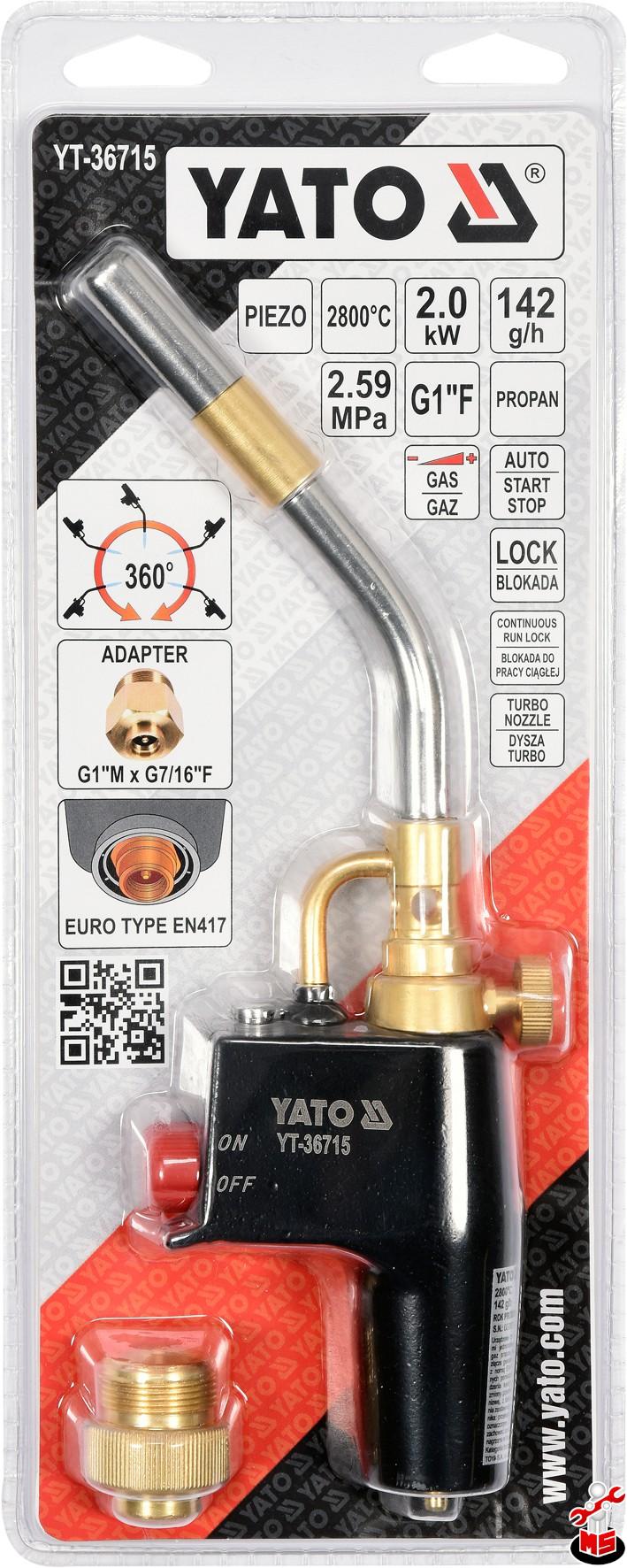 Arzător gaz piezo 2kW Yato YT-36715 | MagazinulCuScule.ro