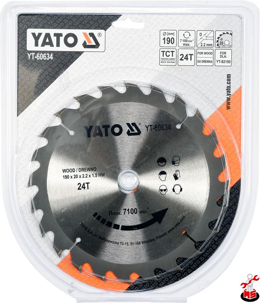 Disc circular pentru lemn 190 x 20 x 2.2 mm Yato YT-60634
