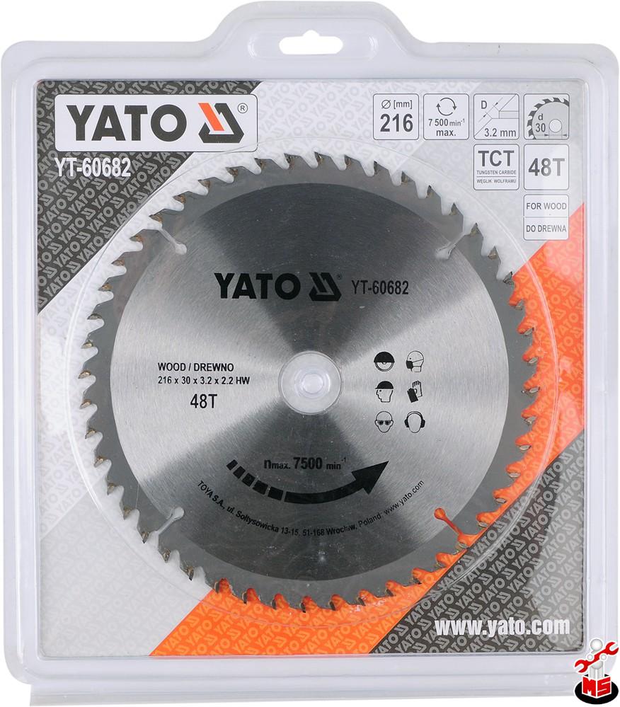 Panză circular 216 x 30 x 3.2 mm 48D lemn Yato YT-60682