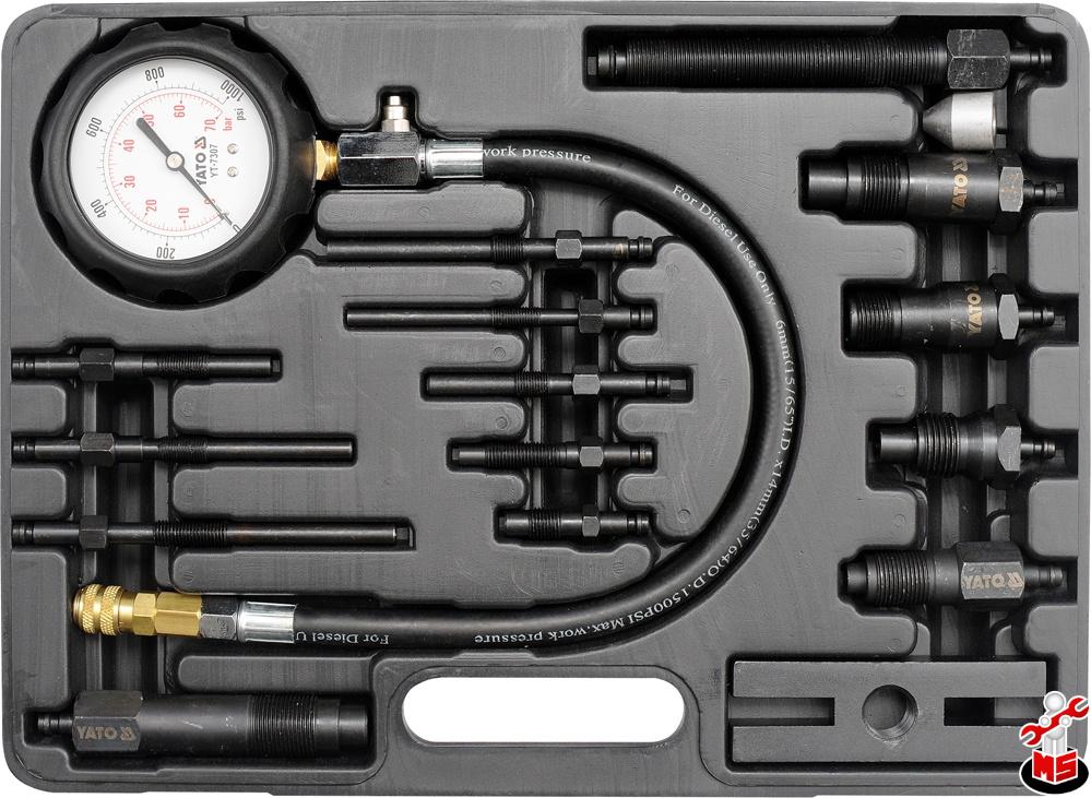 Tester De Compresie Pentru Motor Diesel 16 Piese Yato Yt 7307