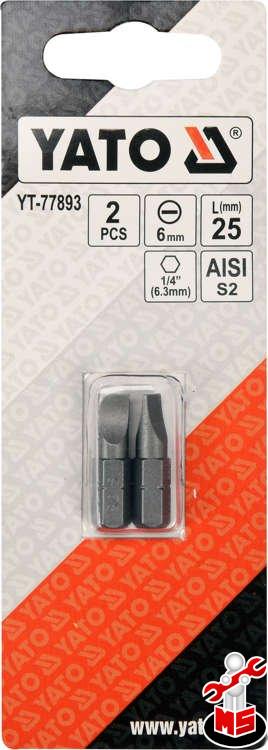 Biți 1/4 25mm cu 6mm, 2buc Yato YT-77893 | MagazinulCuScule.ro
