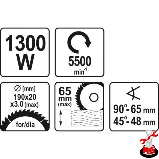 Fierăstrău circular 1300W 190 mm Yato YT-82150 | MagazinulCuScule.ro